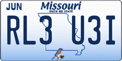 MO license plate RL3U3I