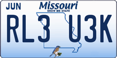 MO license plate RL3U3K