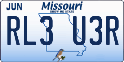 MO license plate RL3U3R