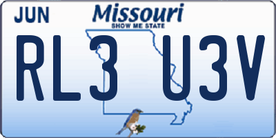 MO license plate RL3U3V