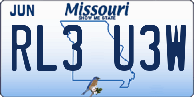 MO license plate RL3U3W