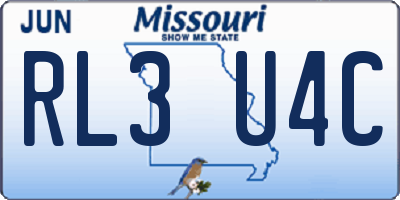 MO license plate RL3U4C