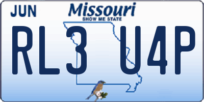 MO license plate RL3U4P