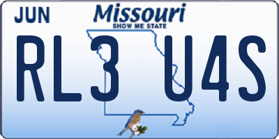 MO license plate RL3U4S