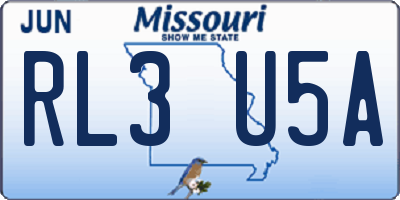 MO license plate RL3U5A