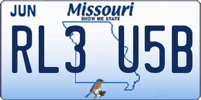 MO license plate RL3U5B