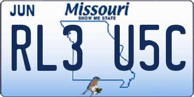 MO license plate RL3U5C
