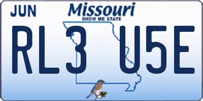 MO license plate RL3U5E