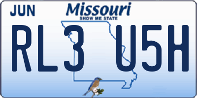 MO license plate RL3U5H