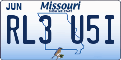 MO license plate RL3U5I