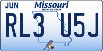 MO license plate RL3U5J