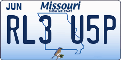 MO license plate RL3U5P