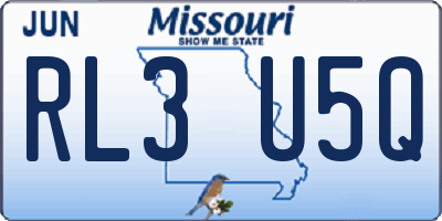 MO license plate RL3U5Q