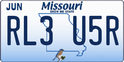 MO license plate RL3U5R
