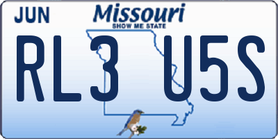 MO license plate RL3U5S