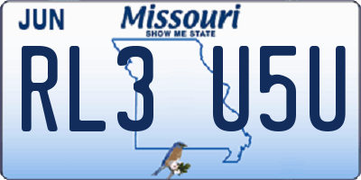 MO license plate RL3U5U