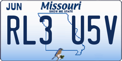MO license plate RL3U5V