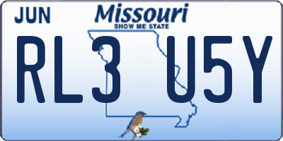 MO license plate RL3U5Y