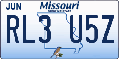 MO license plate RL3U5Z