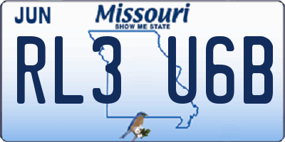 MO license plate RL3U6B