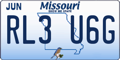 MO license plate RL3U6G