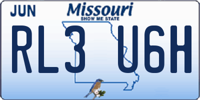MO license plate RL3U6H