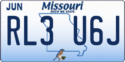 MO license plate RL3U6J