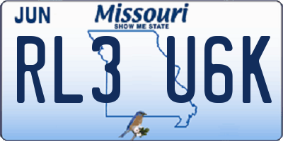 MO license plate RL3U6K