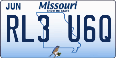 MO license plate RL3U6Q