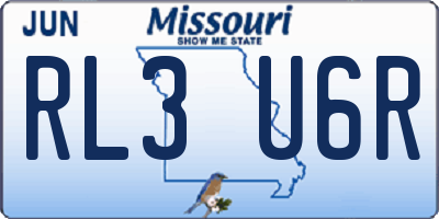 MO license plate RL3U6R