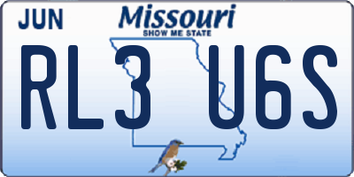 MO license plate RL3U6S