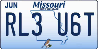 MO license plate RL3U6T