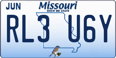 MO license plate RL3U6Y