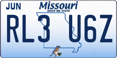 MO license plate RL3U6Z