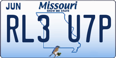 MO license plate RL3U7P