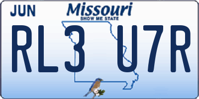 MO license plate RL3U7R