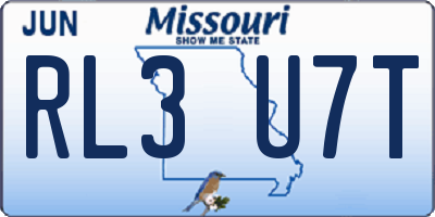 MO license plate RL3U7T