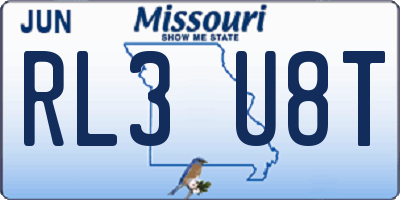 MO license plate RL3U8T
