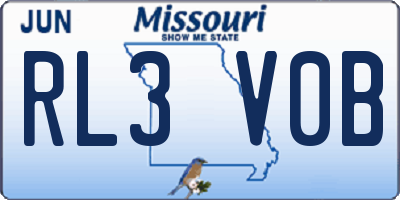 MO license plate RL3V0B