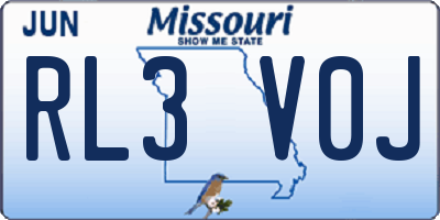 MO license plate RL3V0J