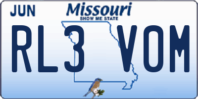 MO license plate RL3V0M