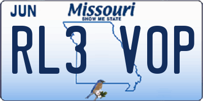 MO license plate RL3V0P
