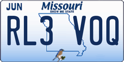MO license plate RL3V0Q