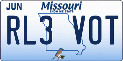 MO license plate RL3V0T