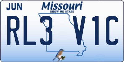 MO license plate RL3V1C