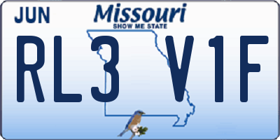 MO license plate RL3V1F