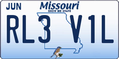 MO license plate RL3V1L