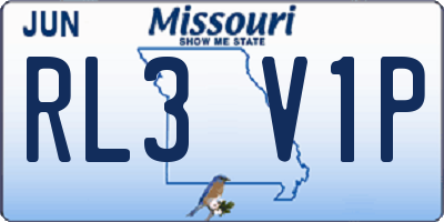 MO license plate RL3V1P