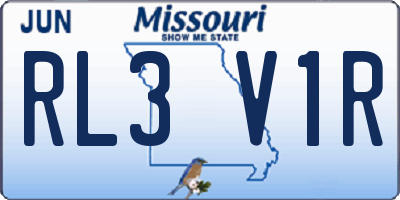 MO license plate RL3V1R