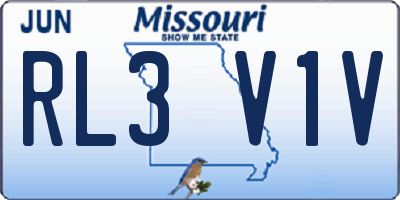 MO license plate RL3V1V